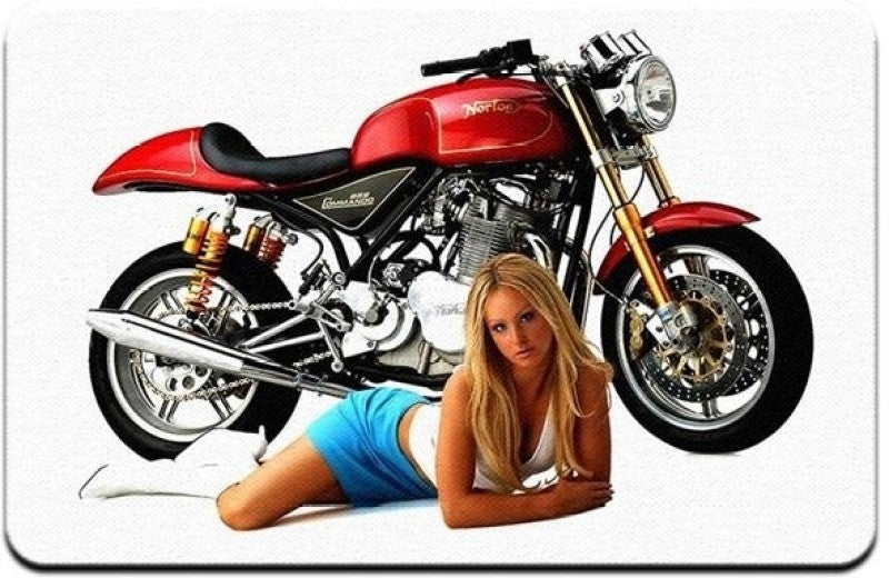 Bluegape Bike Girl On Floor Mousepad(Multicolor)