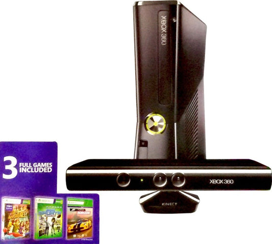 Microsoft Xbox 360 250 GB with Kinect Adventures DVD, Kinect Sports DVD, Forza Horizons DLC(Black)